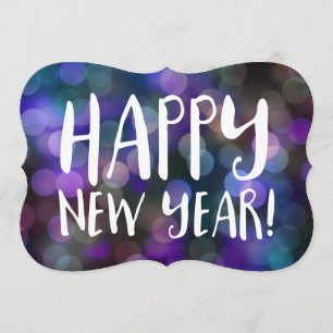 Invitación bokeh de la Feliz Año Nuevo