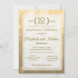Invitación Bokeh de oro | 50 aniversario