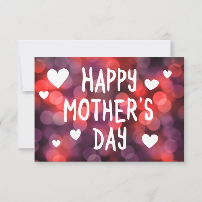 Invitación bokeh del día de la madre feliz (Anverso)