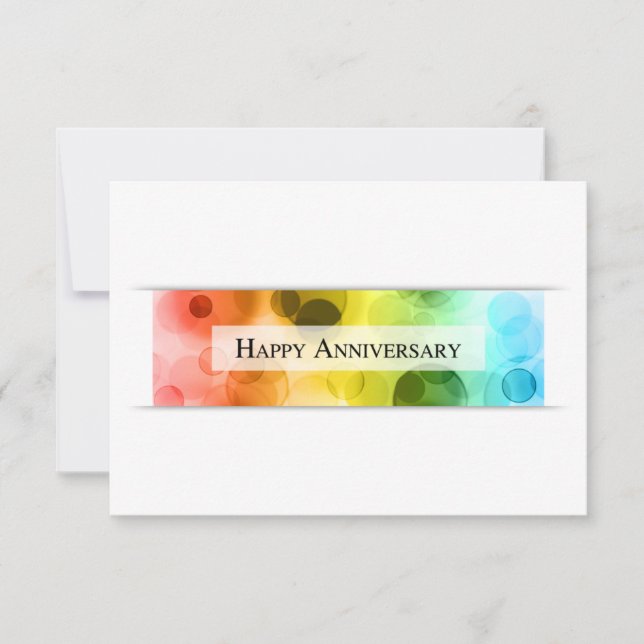 Invitación bokeh feliz de aniversario (Anverso)