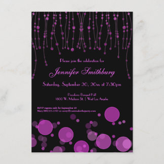 Invitación Bokeh rosado elegante enciende a la fiesta de