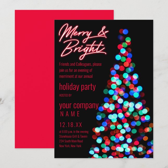 Invitación Bokek Christmas Tree Corporate Holiday Party (Anverso / Reverso)