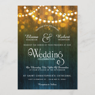 Invitación Bokek de hilos de boda rústicos