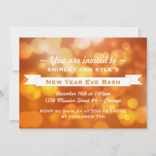Invitación Bokek dorado feliz celebración del fiesta del año 