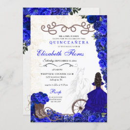 Invitación Bola azul real Ranchero Western Quinceanera