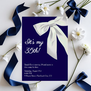 Invitación Bola azul y blanca de la marina "¡Es mi 30!" Elega