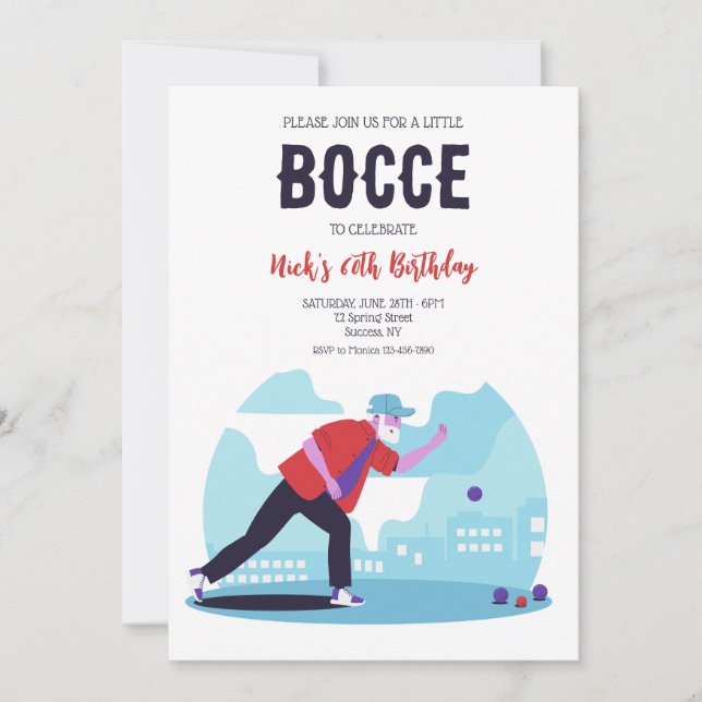 Invitación Bola de bocha  (Anverso)