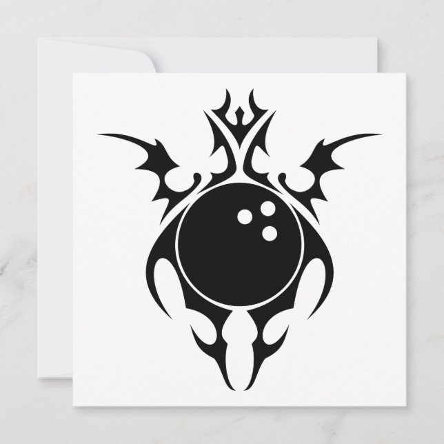 Invitación bola de bolos tribal (Anverso)
