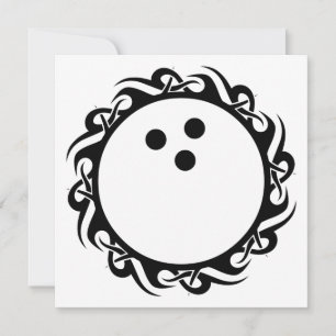 Invitación bola de bolos tribal