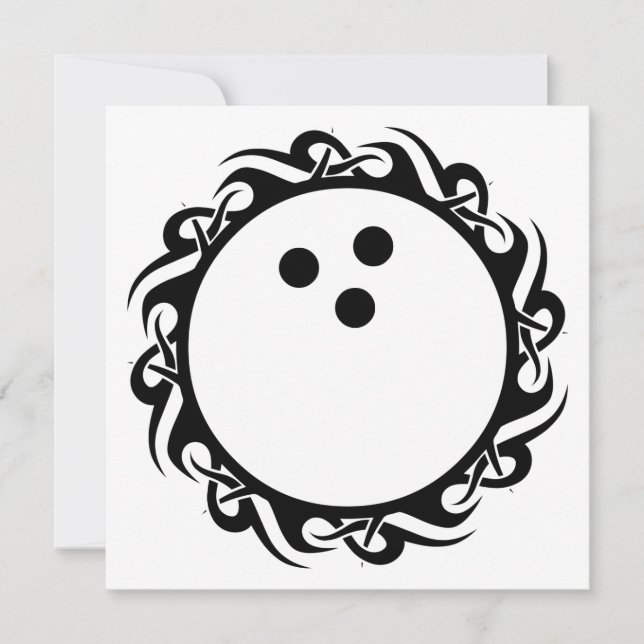 Invitación bola de bolos tribal (Anverso)