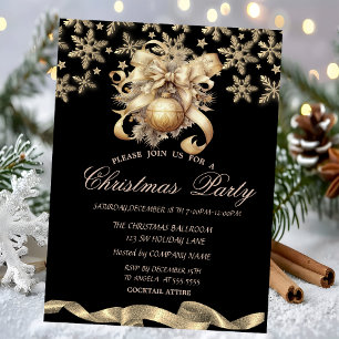 Invitación Bola de copos de nieve brillantes Navidad corporat