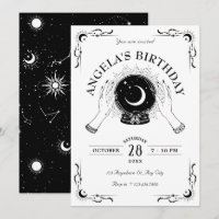 Bola de cristal de luna mágica blanca y negra