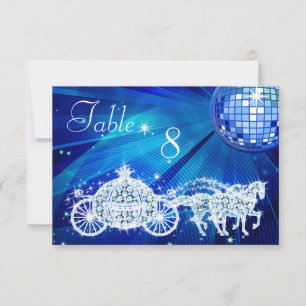 Invitación Bola de Disco, Princesa Carruaje & Caballos Doble