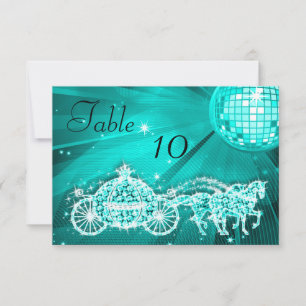 Invitación Bola de Disco, Princesa Carruaje & Caballos Doble