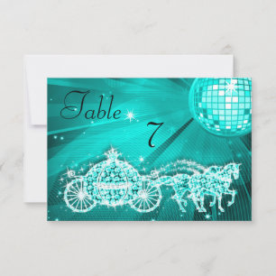 Invitación Bola de Disco, Princesa Carruaje y Caballos Doble