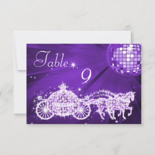 Invitación Bola de Disco, Princesa Carruaje y Caballos Doble