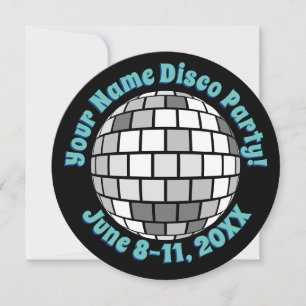 Invitación Bola de Disco Retro PERSONALIZADA