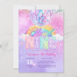 Invitación Bola de Discoteca Brillante Cumpleaños Pastel Clou