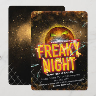 Invitación Bola de Discoteca de Calabaza Loca Noche de Hallow