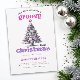 Invitación Bola de Discoteca de Navidad Pequeña y Divertida F