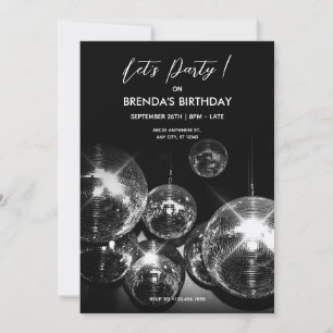 Invitación Bola de discoteca Luces Vamos a Bailar Fiesta