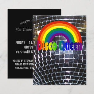 Invitación Bola de discoteca retra del fiesta 70s del baile