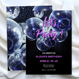 Invitación Bola de discoteca Vamos a la fiesta 
