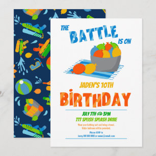 Invitación Bola de globos de agua Fiestas niños Aniversario d