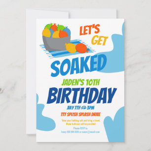 Invitación Bola de globos de agua Fiestas niños Aniversario d