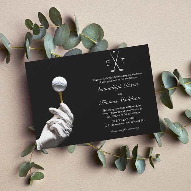 Invitación Bola de golf Glove Hand Elegant Wedding (Subido por el creador)