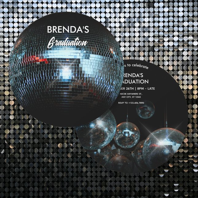 Invitación bola de graduación de disco (Subido por el creador)