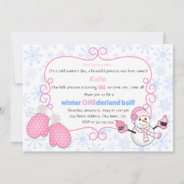 Invitación Bola de Invierno de Onederland Cumpleaños