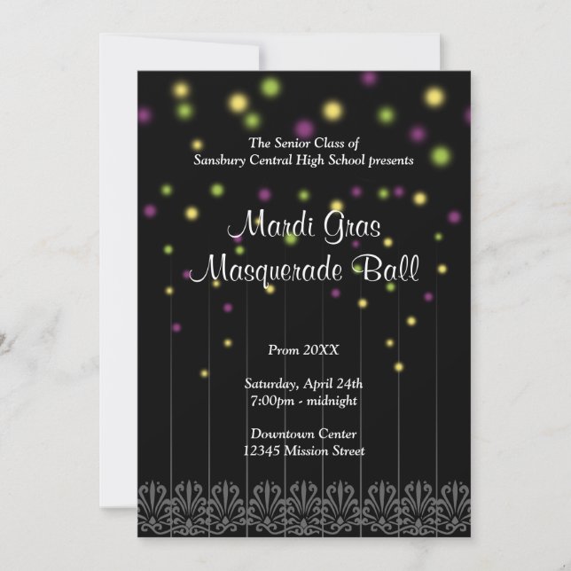 Invitación Bola de la danza del baile de fin de curso del (Anverso)