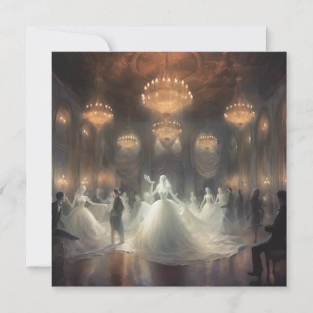 Invitación Bola de Mascarada Ghostly: Mascarada etérea (Anverso)