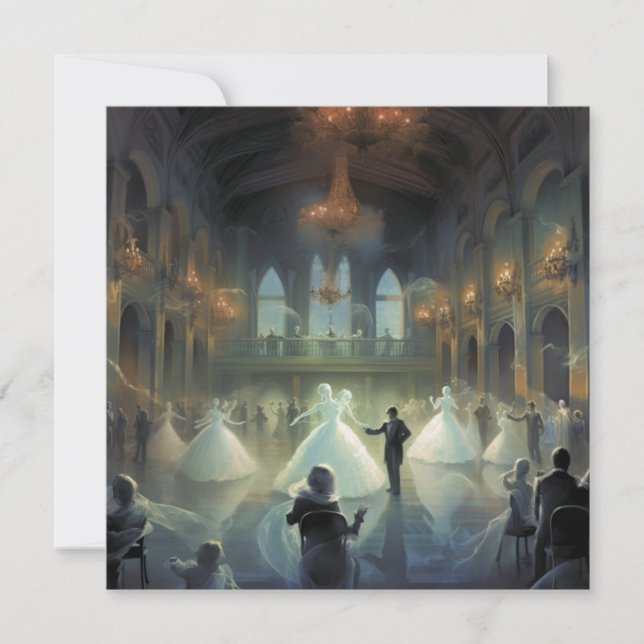 Invitación Bola de Mascaradas Ghostly: Mascarada de Phantom (Anverso)