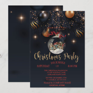 Invitación  Bola de Navidad Coche Retro  Fiesta de la Compañí
