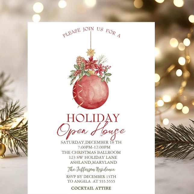 Invitación Bola de Navidad en acuarela Fiesta de inauguración (Subido por el creador)