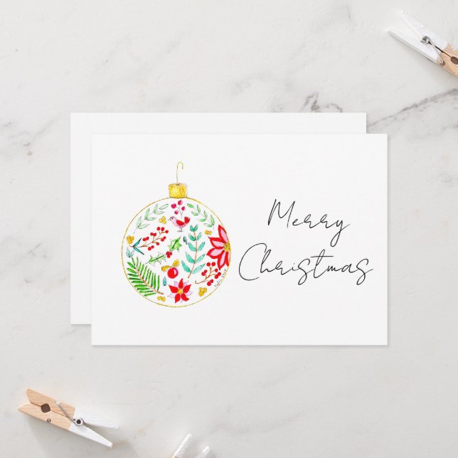 Invitación Bola de Navidad Festiva  (Anverso/Reverso In Situ)