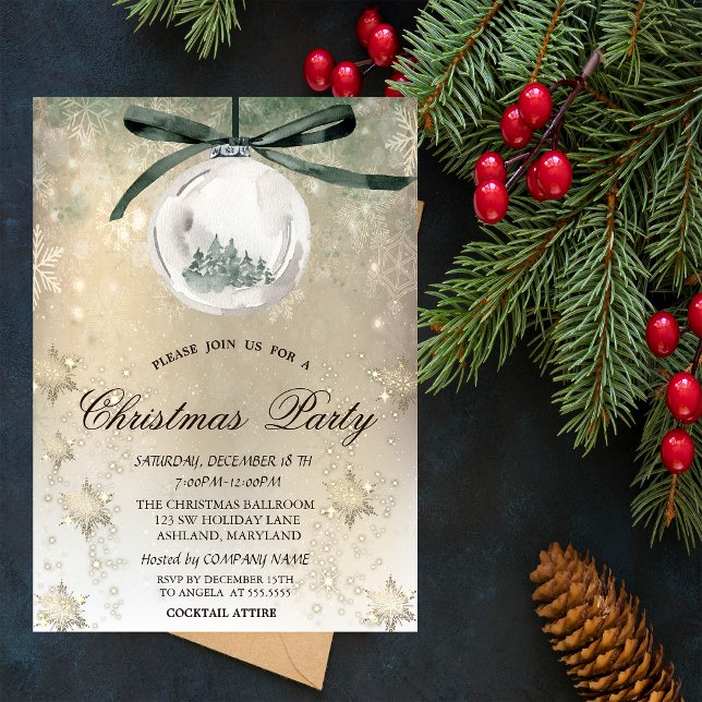 Invitación Bola de Navidad, Pinos, Copo de Nieve de Navidad (Subido por el creador)