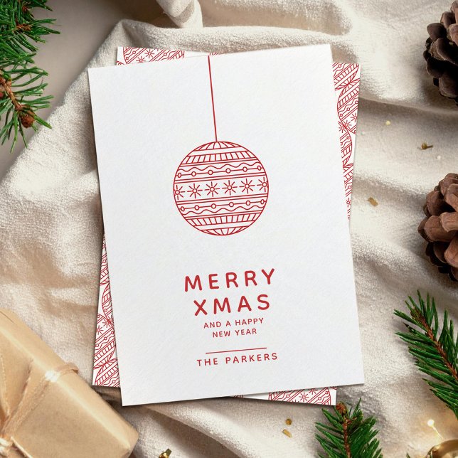 Invitación Bola de Navidad Roja Feliz Navidad (Subido por el creador)