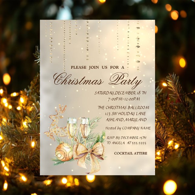 Invitación Bola de navidades, Vidrio, Vaca, Fiesta de renos (Subido por el creador)