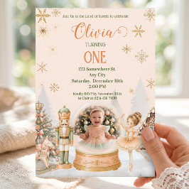 Invitación Bola de Nieve con Foto de Azúcar de Cascanueces, C