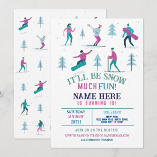 Invitación Bola de nieve para los Chicas de natalidad de invi