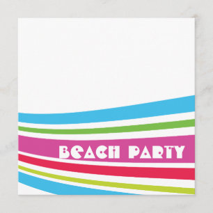 Invitación Bola de Playa a Rayas Océano de Agua Salada Fiesta