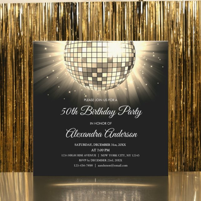 Invitación Bola Disco de la Fiesta de los 50 Años de Oro (Subido por el creador)