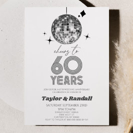 Invitación Bola Disco Saluda Al Aniversario De Los Bodas De 6