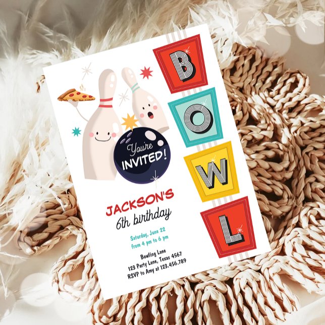 Invitación Bola En Huelga Un Chica De Niño Retro Divertido Cu (Subido por el creador)