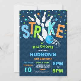 Invitación Bola invitando a bolos en huelga de la fiesta de c