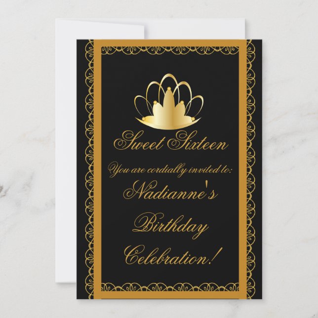 Invitación Bola-Personalizar real de la coronación del dulce (Anverso)