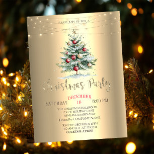 Invitación Bolas de árbol de Navidad, Compañía de Navidad Dor